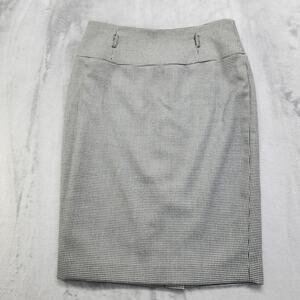 Laura Petites Skirt Size 6P‎ Black White Houndstooth Pencil High Waist Back Zip